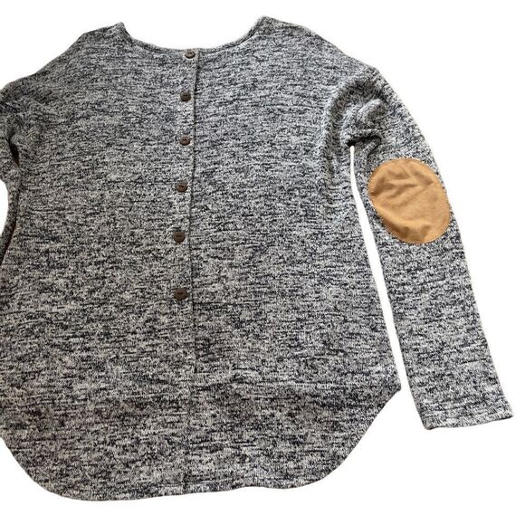 CATO Gray Heathered Knit Long Sleeve Top MEDIUM - Picture 4 of 11